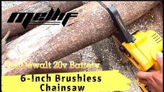 Mellif 6-Inch Brushless Chainsaw For Dewalt 20v Battery