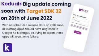 Kodular Big Update Coming Soon With Target SDK 32 on 26th of June 2022 | Kodular Tutorial |