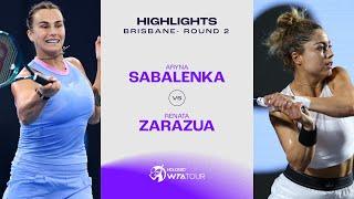 Aryna Sabalenka vs. Renata Zarazua | 2025 Brisbane Round 2 | WTA Match Highlights