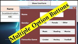 Excel VBA UserForm with Multiple Option Buttons - VBA Code for Option Buttons