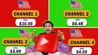 Top 4 USA Faceless Niches 2025 (Full USA Channel Guide Hindi) (SPORTS + 3 More High CPM Ideas)