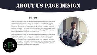 How To make design about us page using html and css || Narenetech