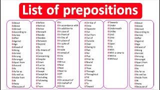 PREPOSITIONS | List of prepositions & types | Improve your vocabulary