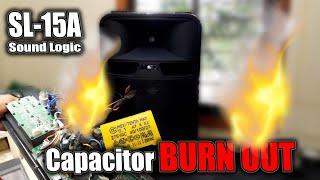 Sound Logic SL-15A Capacitor Burn Out | How To Repair Sound Logic Speaker