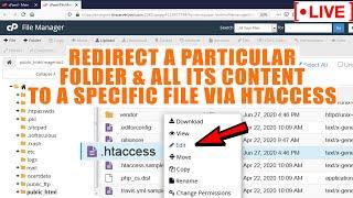 [LIVE] How to Redirect any Directory to a File via htaccess in cPanel?
