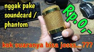 mic condenser bisa bagus tanpa phantom tanpa soundcar‼️langsung colok hp pc