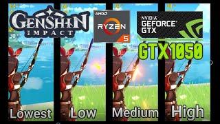 [ Ryzen 5 & GTX 1050 ] GenShin Impact Lowest / Low / Medium / High graphic comparison