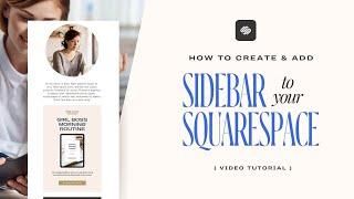 How To Add Blog Sidebar to Squarespace 7.1