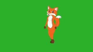 Male Fox Free Green Screen Cartoon Character | Male Fox Green Screen | Free Green Screen | Cartoon