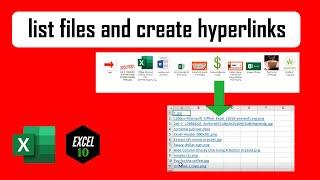 How to List all Filenames of a Folder and Create Hyperlinks to Them in Excel