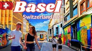 Basel Schwitzerland,Exploring the Charm Between Basel's Old Town and Modernity/4K WalkingTour 2024