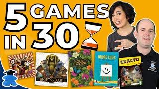 5 Games in 30 Min: Archeos Society, Big Top, Pollen, Exacto, Broad Lines