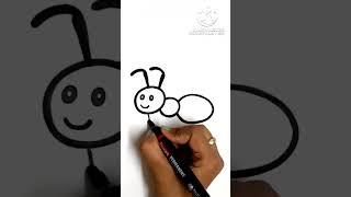 Easy Ant Drawing #shorts #ytshorts #viralshorts #ant #trending #craftomaniabyshivi