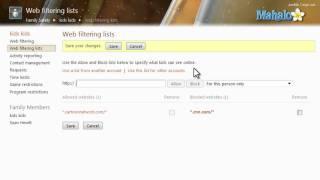 Windows Live Family Safety - Web Filter Lists