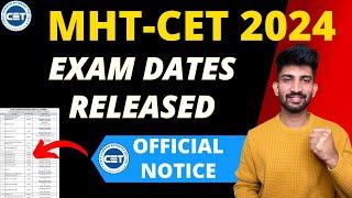 MHT-CET 2024 Exam Date Released | Cet Cell Released MHT-CET 2024 Exam Dates