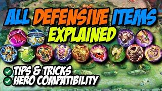 ALL DEFENSIVE ITEMS IN MOBILE LEGENDS EXPLAINED!! SEASON 28 2023