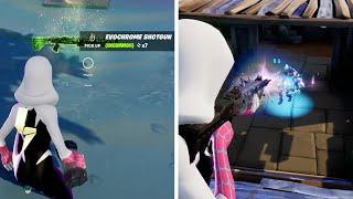 How to Evolve EvoChrome weapons by dealing damage Fortnite