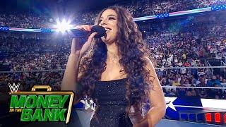 Samantha Irvin performs the U.S. National Anthem: Money in the Bank 2024 highlights