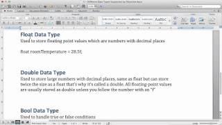 Objectiv-C Tutorials: 5 - Data types supported by objective-c