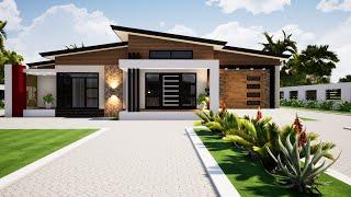 Small house design  | 2 bedrooms with Skillion Roof | 15.6mx15.8m