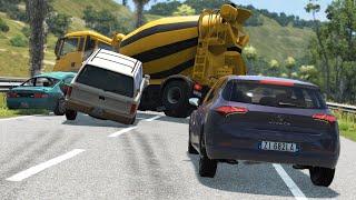 Highway Pileup Crashes 3 | BeamNG.drive