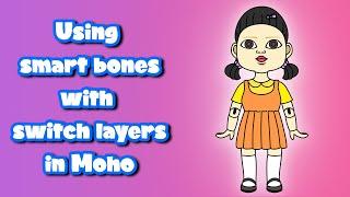 Using smart bones with switch layers in Moho | Rigged Animation