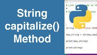 String capitalize() Method | Python Tutorial