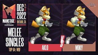Aklo (Fox) vs moky (Fox) - Melee Top 64 Winners Quarter-Final  - Mainstage 2022