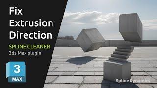 Change the Extrusion Direction for your Shapes with one click | Spline Cleaner 3dsMax plugin #3dsmax