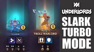 Slark Turbo Mode, main assassin scaled poisoner tapi tambah Troll Warlord | Dota Underlords | Ranked