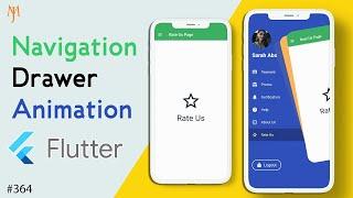 Flutter Tutorial - Navigation Drawer Animation | Sidebar Animation & Hidden Drawer Animation