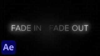 Fade In / Fade Out Text & Title Animation in After Effects