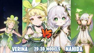 Verina VS Nahida 2D 3D Models Comparison | Wuthering waves VS Genshin Impact.