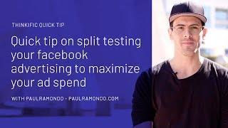 Paul Ramondo gives a quick tip on split testing your facebook advertising to maximize your ad spend.