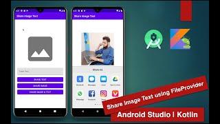 Share Image Text using FileProvider |  Android Studio | Kotlin