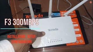 How to setup tenda wireless Router - F3 N300 Mbps, Installation and Configuration