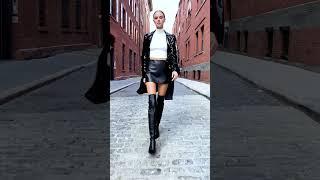 Be THAT Woman 🪩  Featuring Macy Sequin Blazer, Rubi Leather Micro Mini Skirt, Darina Cropped Tank
