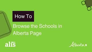 Alis Training -How To Browse The Schools in Alberta Page