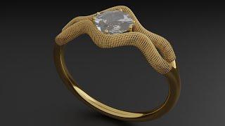 Blender 3.1,  Gold Ring modeling Tutorial using Wireframe modifier [Tutorial]