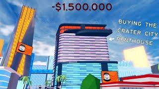 Spending $1,500,000 on the Crater City Penthouse | Roblox Jailbreak