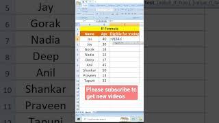 How to use IF function in Excel #shorts #viral