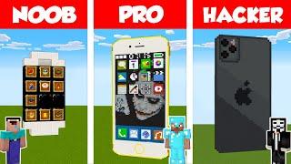 Minecraft NOOB vs PRO vs HACKER: WORKING IPHONE BUILD CHALLENGE in Minecraft / Animation