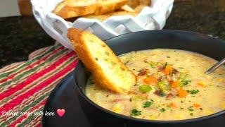 Corn, Ham and Potato Chowder // Easy Step by Step ️