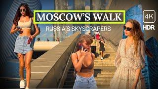  Jaw-Dropping Moscow's Tallest Skyscrapers & Girls  Walking City Tour 4K HDR