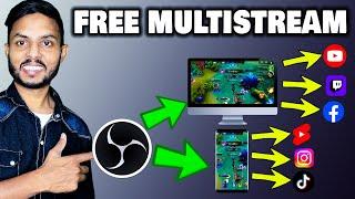 How To Multi Stream with OBS Studio (FREE) 2024 | Vertical stream OBS | Stream to Multiple Platforms