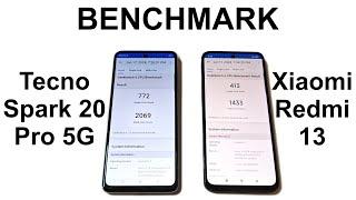 Xiaomi Redmi 13 vs Tecno Spark 20 Pro 5G - BENCHMARK COMPARISON