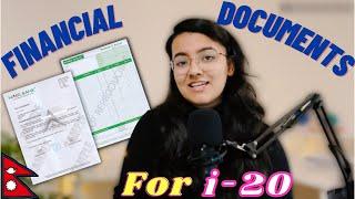 Financial documents for i-20 | Nepali students | Bank statement | Bank balance letter | Scholarship