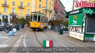 Vintage tram of Milan  | Inter-City tour in Tram | 4K 60p Tram tour | Milan, Italy