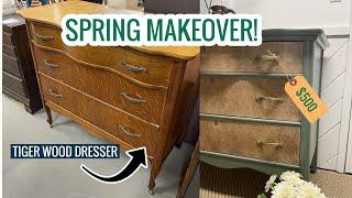 EXTREME DRESSER MAKEOVER + PAINTING ANTIQUE FURNITURE |Spring fling Challenge | FurnitureFlipBySarah