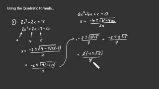 Using the Quadratic Formula